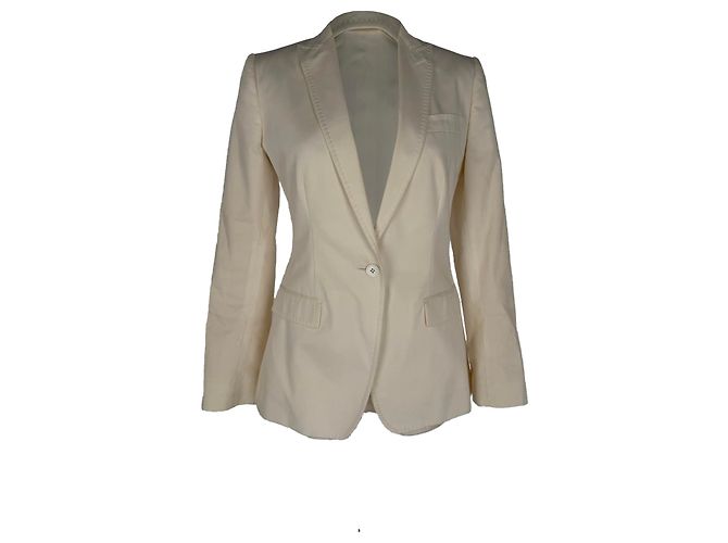 Blazer de botonadura sencilla Dolce & Gabbana en algodón blanco Crudo