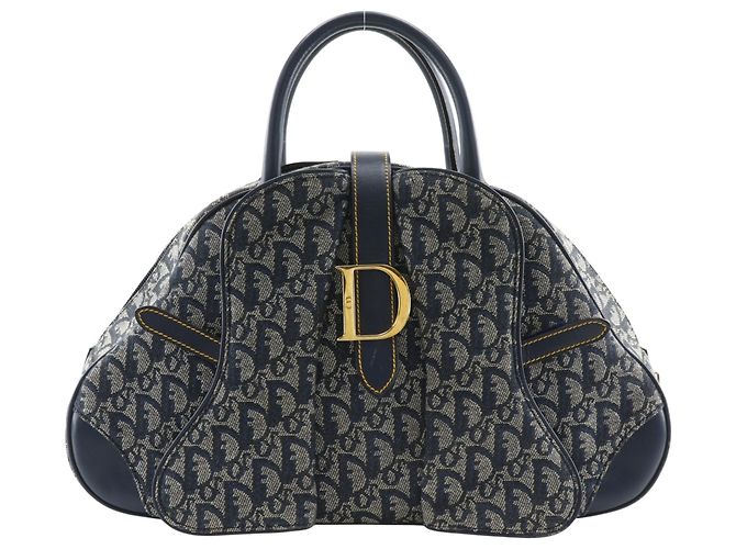 Borsa Double Saddle Christian Dior in blu navy