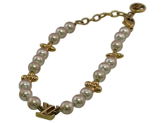 Louis Vuitton Charm Armband Weiß Golden