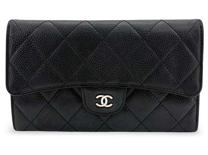 Boy Chanel Timeless Long Wallet Lambskin medium Black