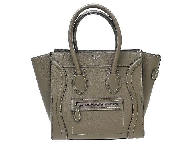 Céline Celine Luggage Grainy Leather Mini Marron