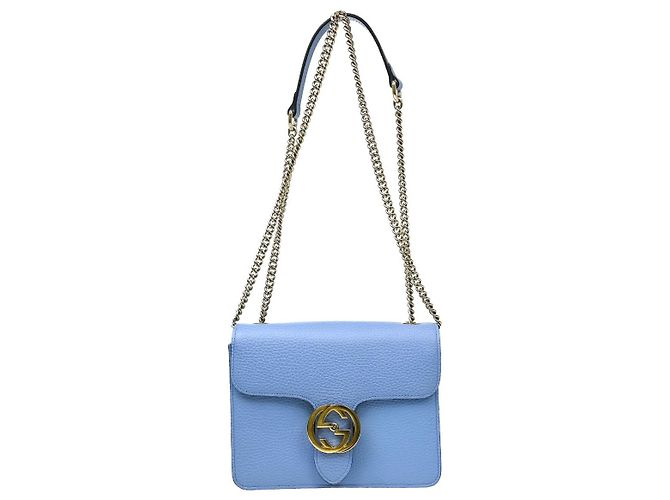 Gucci Interlocking Leather Small Blu