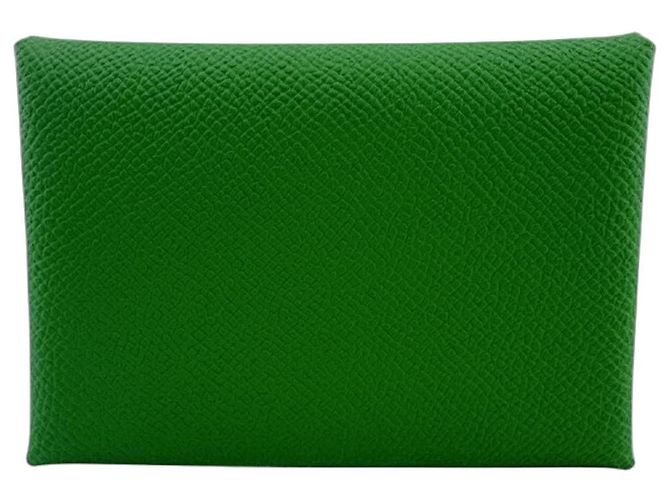 Hermès Cartera para tarjetas Hermes Calvi Duo en verde