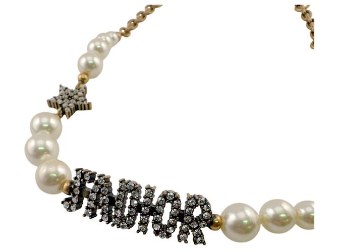 Collana Christian Dior placcata oro e strass D'oro