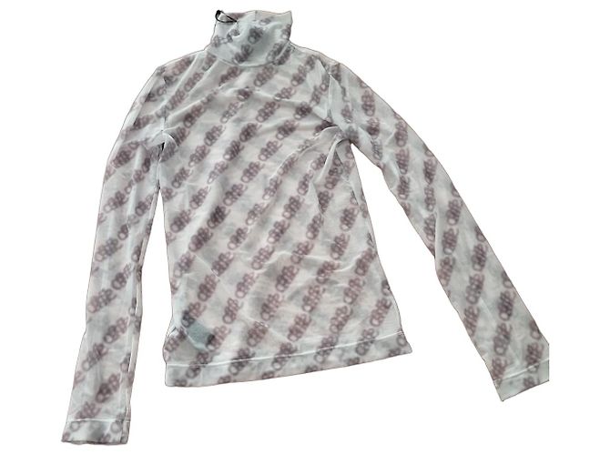Autre Marque Serapis Maritime Transparentes Logo Rollkragenoberteil Weiß