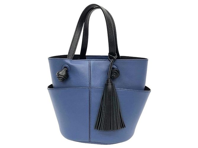 Bolsa Tote de couro azul Tod's