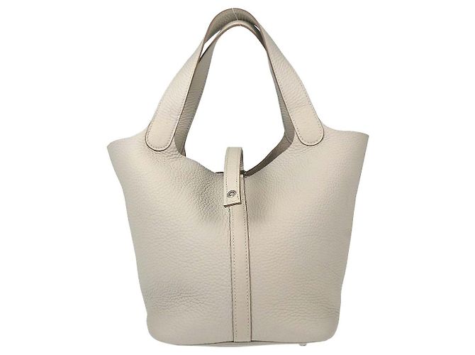 Hermès Hermes Picotin Lock Clemence PM Beige