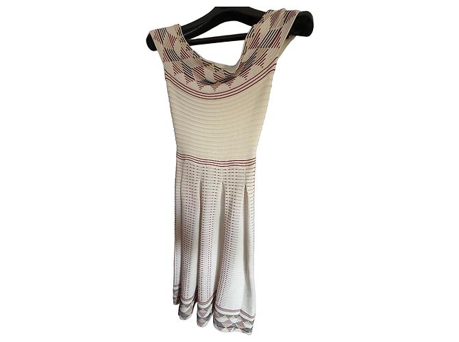 Maje Abito in maglia multicolore Nero Bianco Rosso Beige