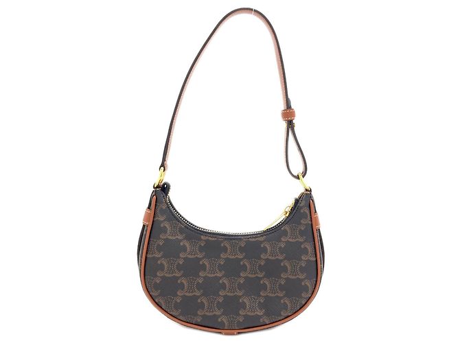 Céline Borsa a Spalla Celine Mini Ava Triomphe Marrone scuro