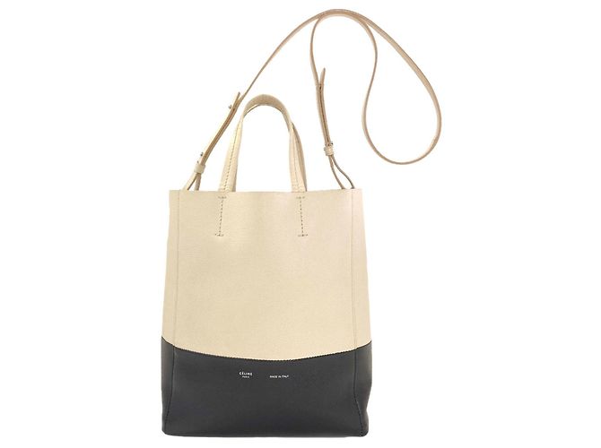 Céline Borsa Celine Vertical Cabas Small 2-Way Nero Bianco 