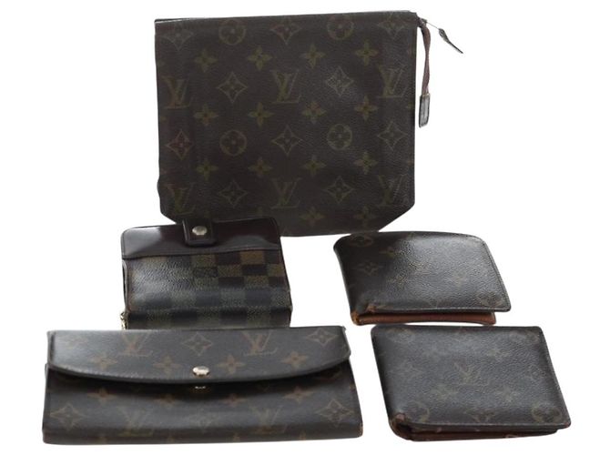 LOUIS VUITTON Monogram Damier Ebene Wallet 5 Set LV Auth am12047 Monograma
