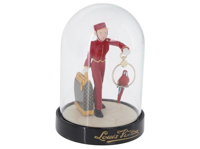 LOUIS VUITTON Pageboy Snow Globe Glass Clear LV Auth 193881M