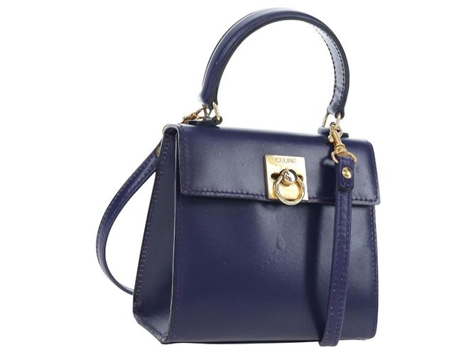 Céline Borsa CELINE in pelle 2way Viola Oro Auth 191842V D'oro Porpora