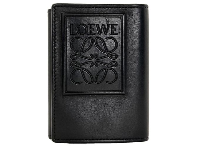 Loewe Anagram Patch Tri-fold Wallet Black