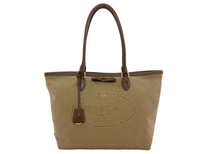 Borsa Tote Prada Fiocco Logo Marrone