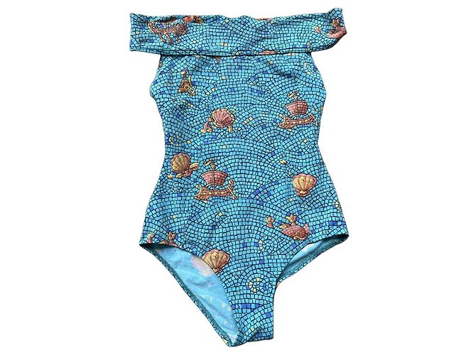 Hermès Türkiser Einteiler-Badeanzug Blau