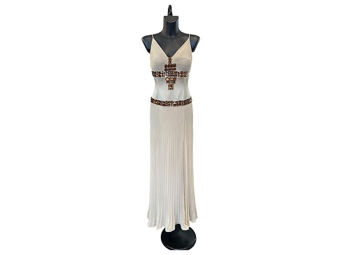 Beiges Seidenkleid Just Cavalli