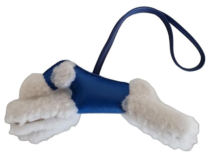 Charm para bolsa Hermès Buddy em lã merino e cordeiro Milo