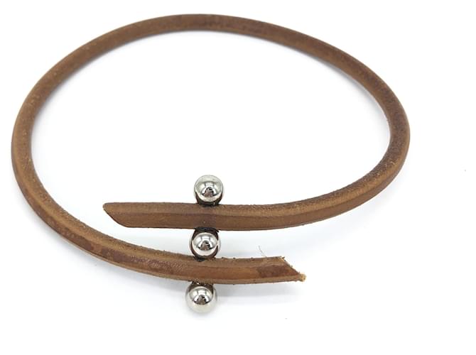 Hermès Hermes Tournis Chocker Tournis leather Brown 