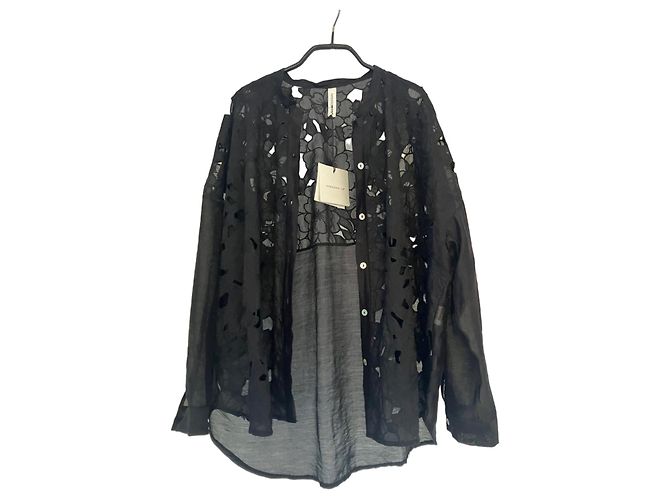 Autre Marque Camisa Tensione In de renda floral preta Preto