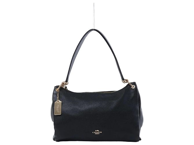 Coach Mia Lederschultertasche in Schwarz