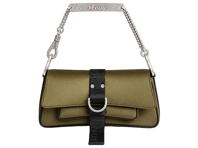Dior Hardcore Trotter Extra Mini Saddle Bag Hunter Green Black Silver hardware