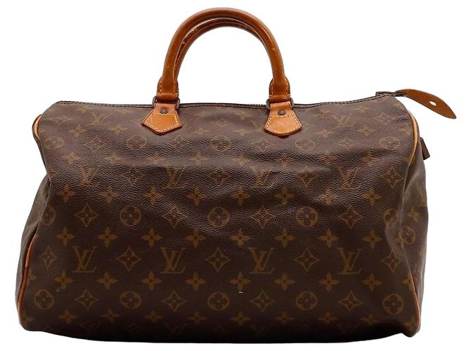Louis Vuitton Speedy 30 Monogram Canvas Handbag Brown