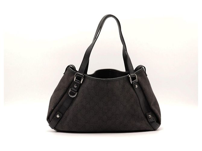 Bolsa de ombro em canvas Monogram Gucci Castanho escuro