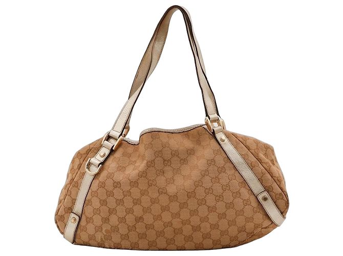 Bolsa de ombro em canvas Monogram Gucci Marrom