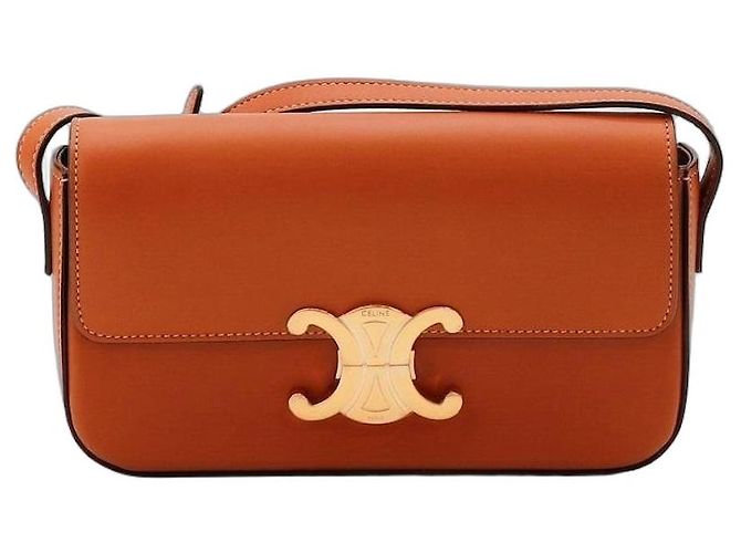 Céline Bolsa Triomphe em pele de vitelo Marrom