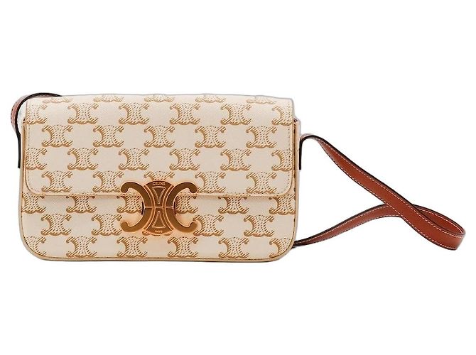 Céline Petit sac Celine Triomphe Canvas Marron Beige