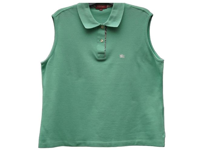 Burberry Polo sem mangas em algodão verde