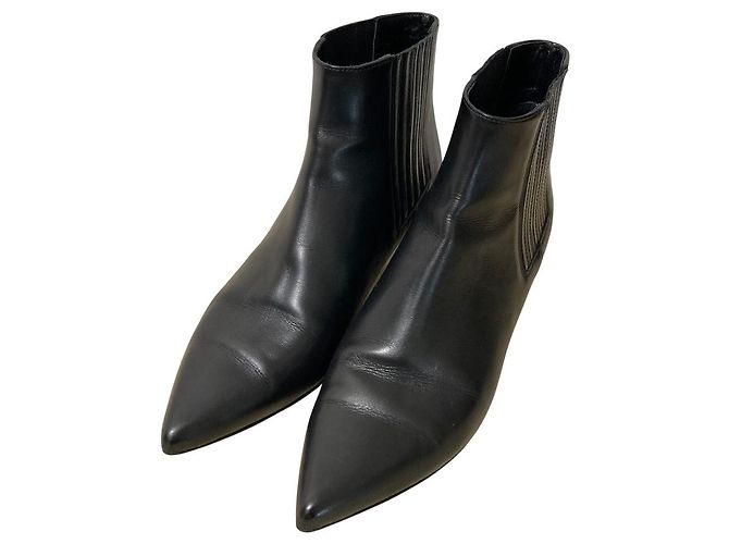 Céline Stivaletti Chelsea in pelle CELINE Nero