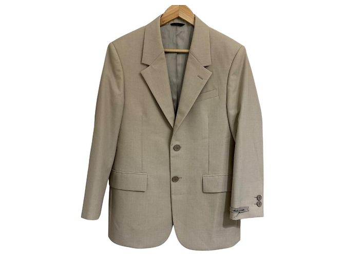 Fendi Single Breasted Tailored Jacket Beige