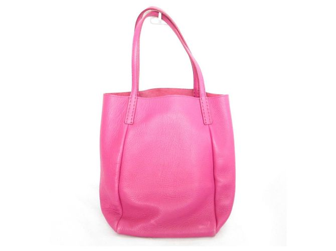 Autre Marque Bolsa Tote de couro HIROFU Rosa