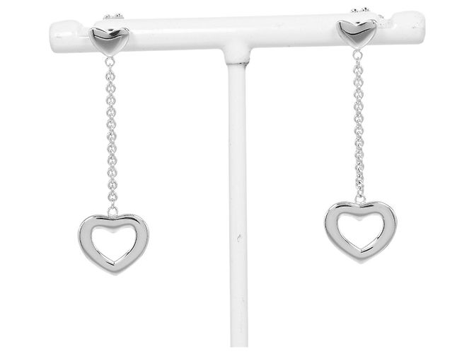 Tiffany & Co Brincos Tiffany Heart Link Drop Silver 925 Prata