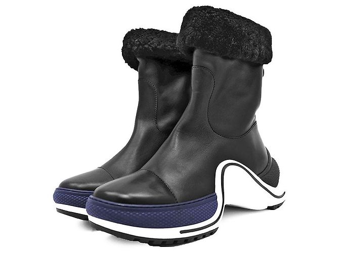 Botas de cuero Louis Vuitton Archlight Monogram Flower Negro