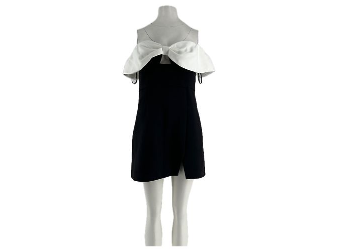 Self portrait Kurzes schulterfreies Kleid Schwarz