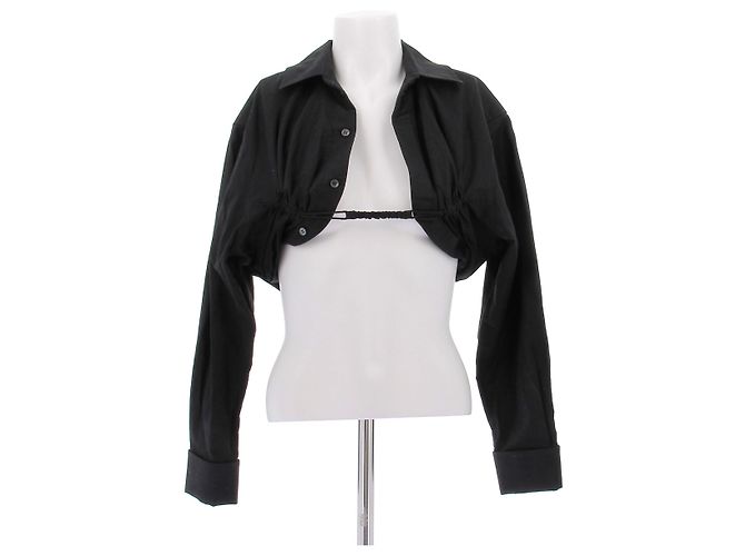 Camicia Jacquemus Machou nera in cotone Nero