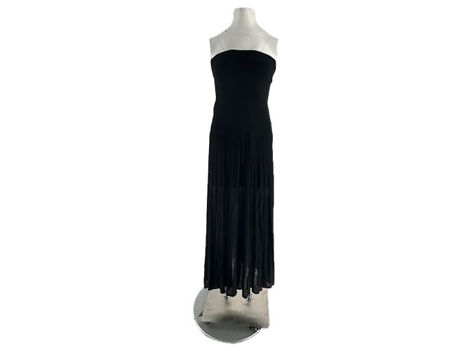 Vestido maxi negro de algodón Cos