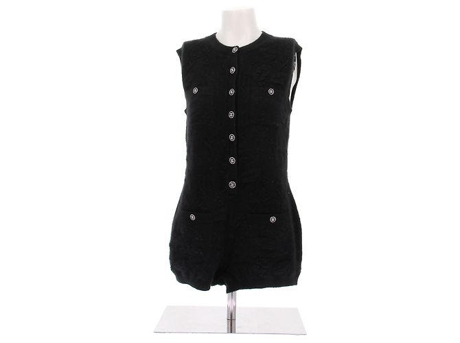 Chanel Mono corto de cachemira Negro
