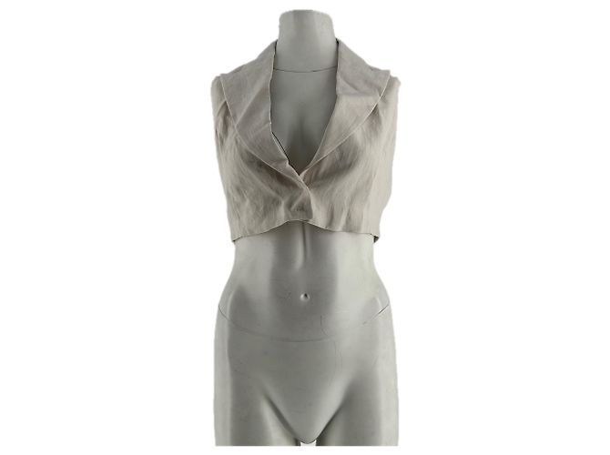 Autre Marque ALESSANDRO VIGILANTE Mini giacca beige in lino