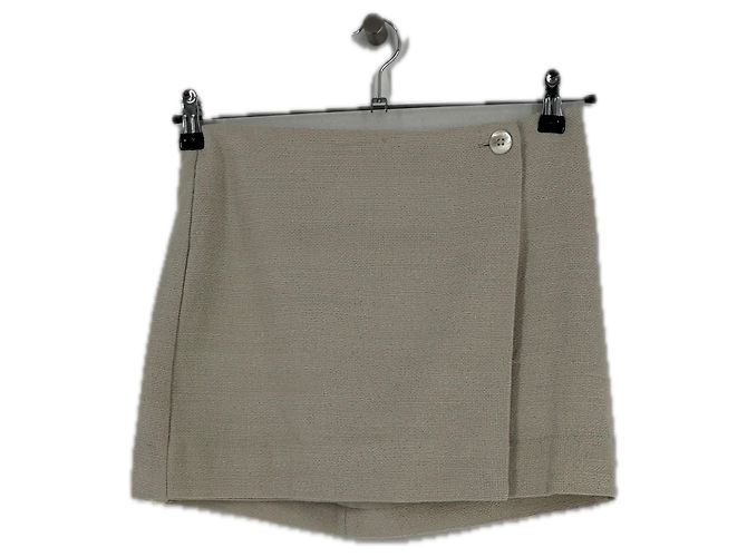 Falda de algodón beige Staud 