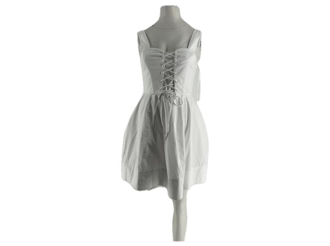 Vestido de algodón blanco Staud