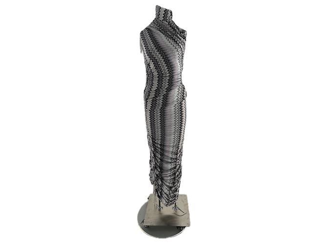 Missoni Zig Zag Maxikleid Grau Viscose