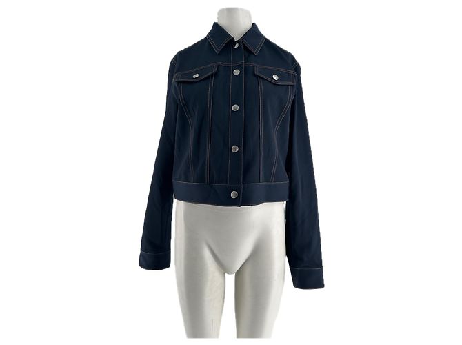 Autre Marque Chaqueta de lana azul efecto denim