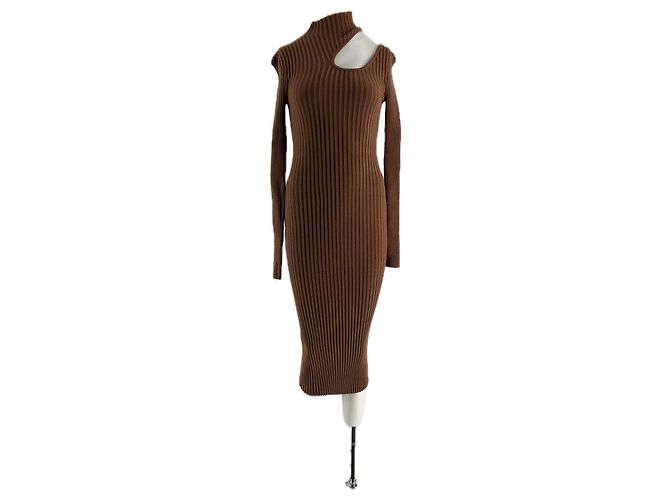 Vestido de algodón marrón Anine Bing XS Castaño