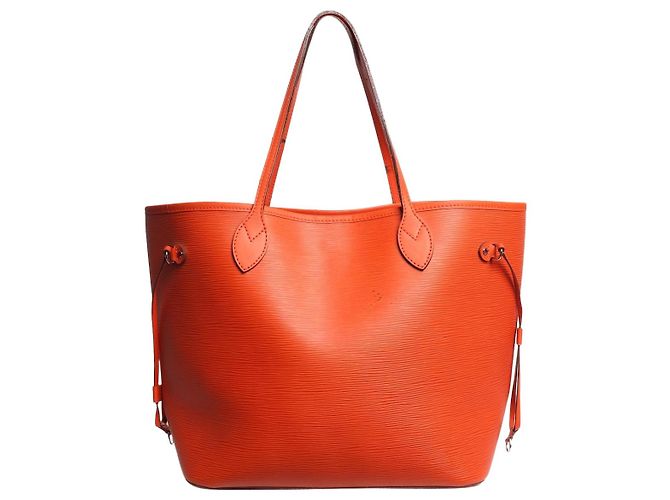 Louis Vuitton Bolsa tote Neverfull MM 2013 em couro Epi laranja