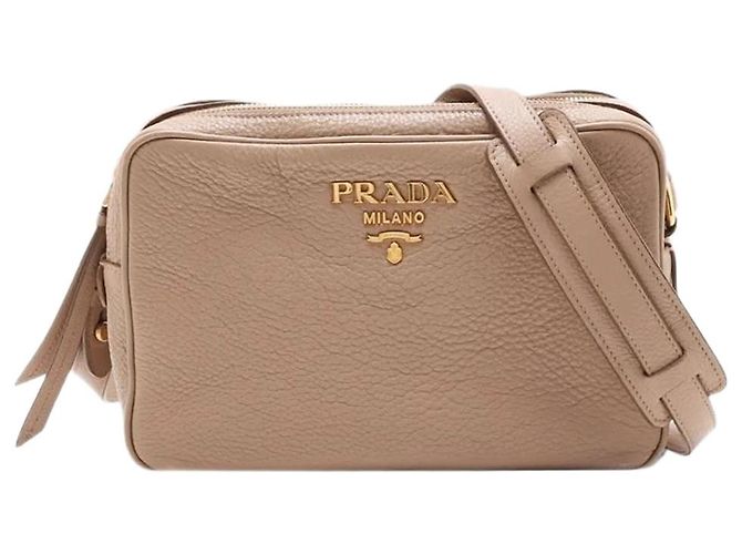 Prada Bolsa de ombro em couro Vitello Phenix bege