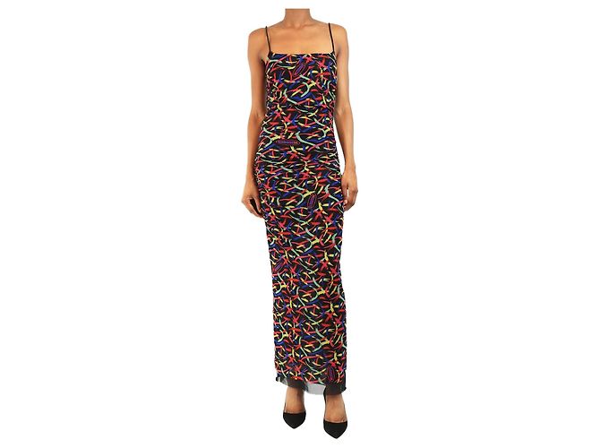 Missoni Schwarzes gerafftes Midikleid - Größe UK 8